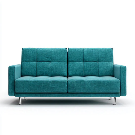 Dwuosobowa sofa turkusowa z weluru poliestrowego 160 x 90 x 98 cm