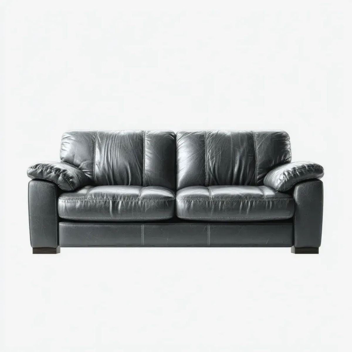 Czarna dwuosobowa sofa ze skóry syntetycznej 180 × 90 × 88 cm