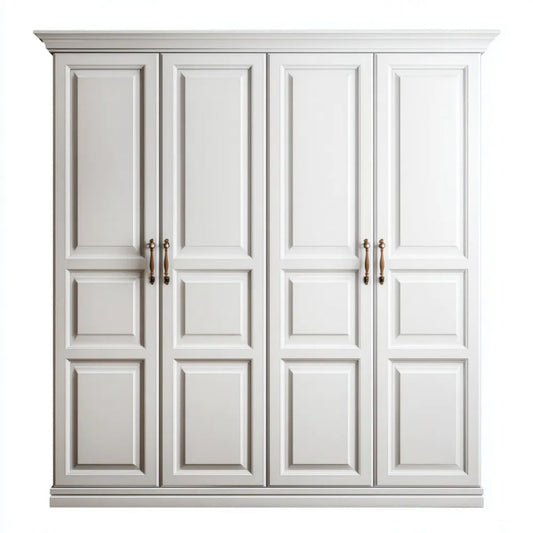 Biała szafa czterodrzwiowa z płyty MDF, 200 x 60 x 220 cm